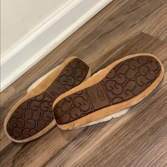 UGG WOMENS GRANTT SUEDEN CHESTNUT BROWN WOOL LOAFER SLIPERS SIZE 7 - Picture 4 of 7